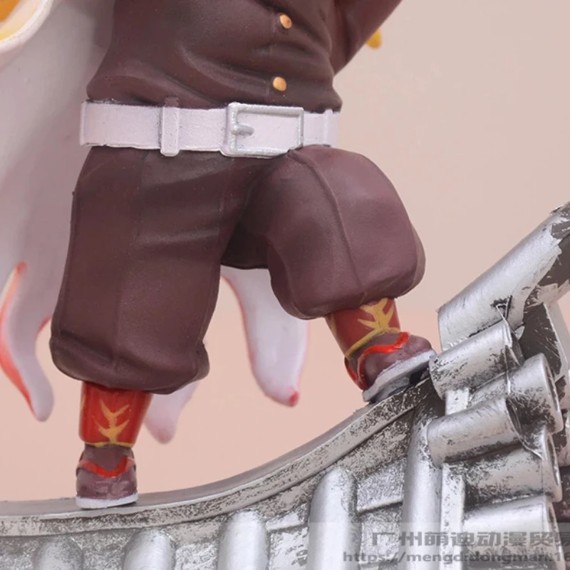 17cm anime demon slayer rengoku kyoujurou q versão postura de pé figura de ação pvc modelo brinquedos decoração de mesa carro ornamento presentes