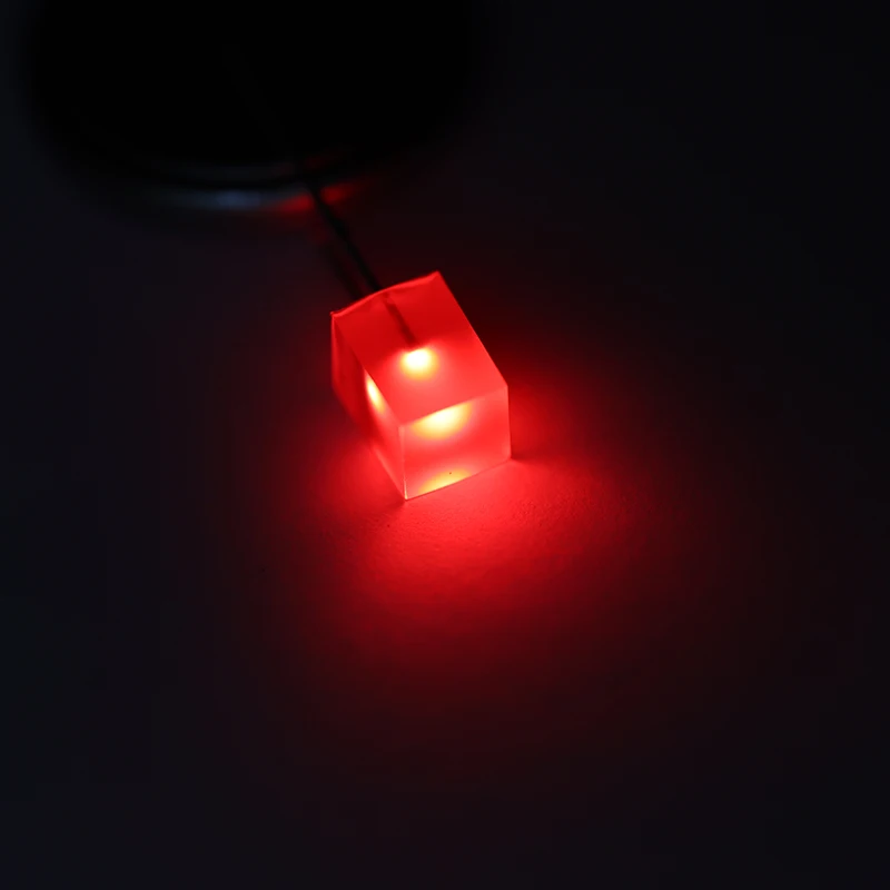 50pcs Red 5X5X7LED indicator light 5*5*7 red light LED lamp beads super bright square without edge long feet