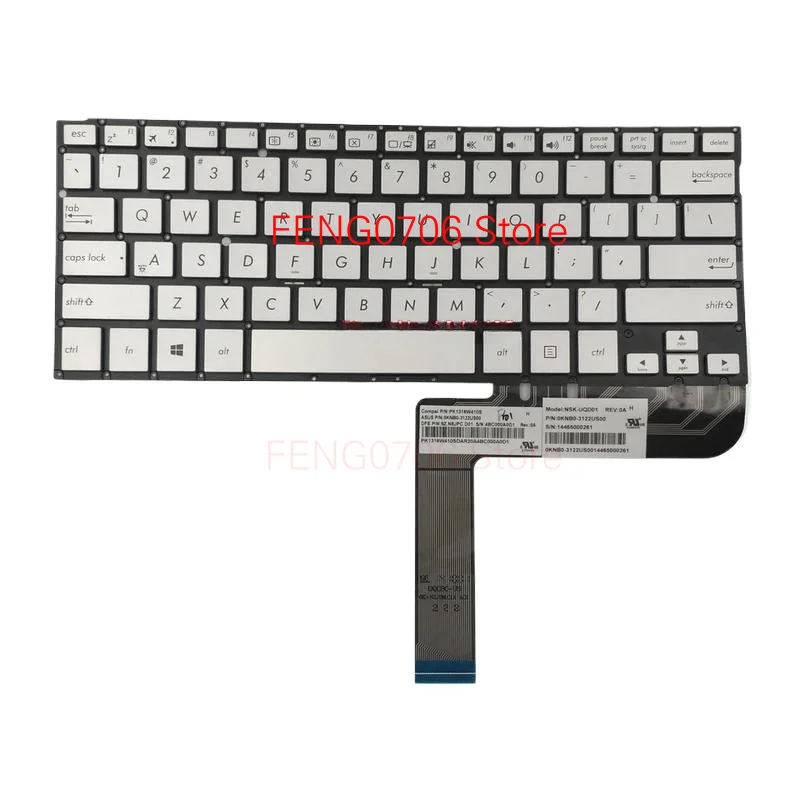 F Новая американская клавиатура для ноутбука ASUS Q302 Q302L Q302LA Q302UA Q304 Q304UA серебристая без рамки