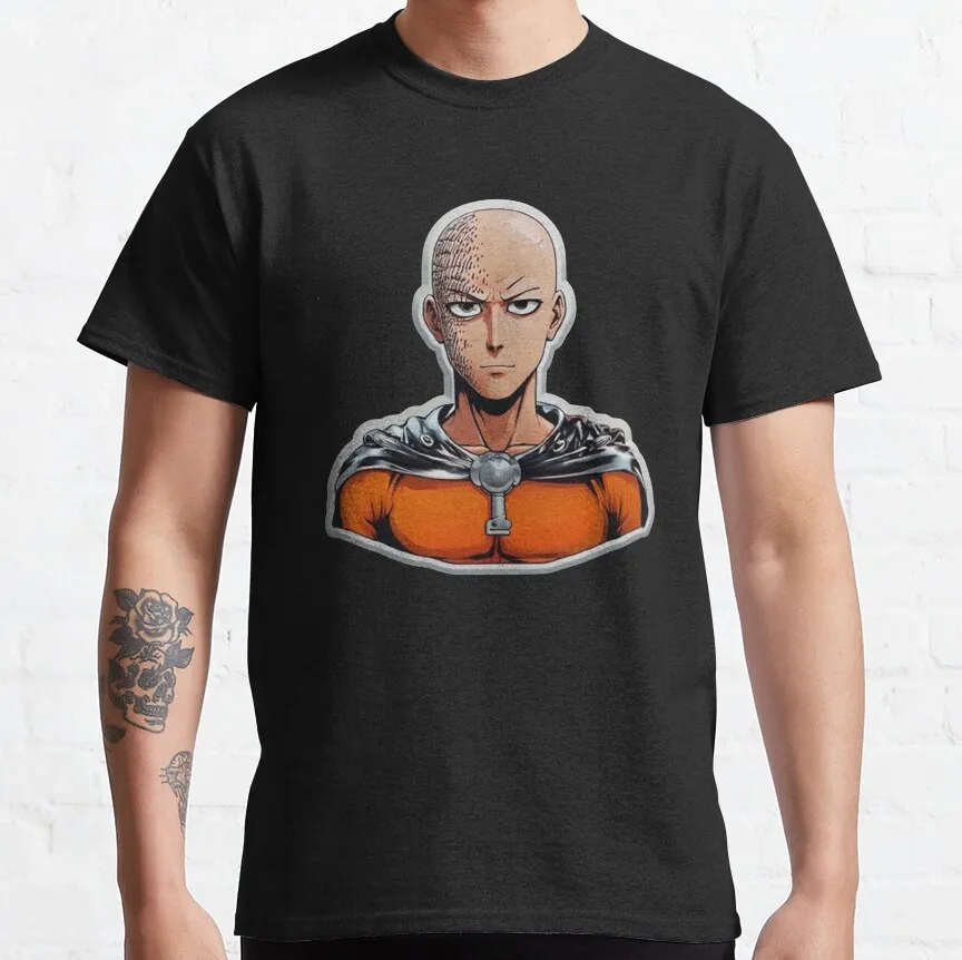 Sticker Anime man !! A Hero For Fun Saitama Gift T-shirt for Anime lover One Punch Man Manga Print Graphic Clothes All Size Tops