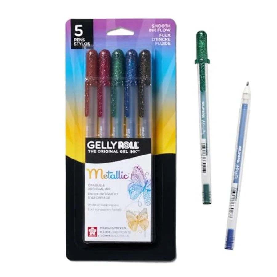 

57375 5-Piece ly Roll Blister Card Assorted Colors Ink Pen Set