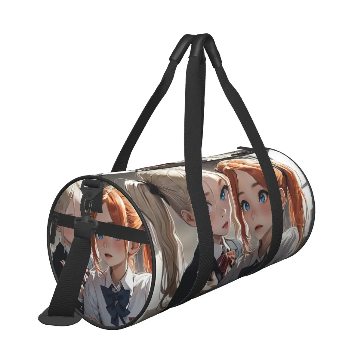 Hot Sale Two Cute School Anime Girls Double Portrait Art Travel bag Coach Travel Travel Suitcase Bag