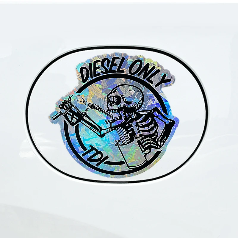 1PC DIESEL ONLY Car Stickers Waterproof for DIY Motorcycle Auto Fuel Tank Cap Skeleton Drinks Oil Vinyl Decals Funny Decoration