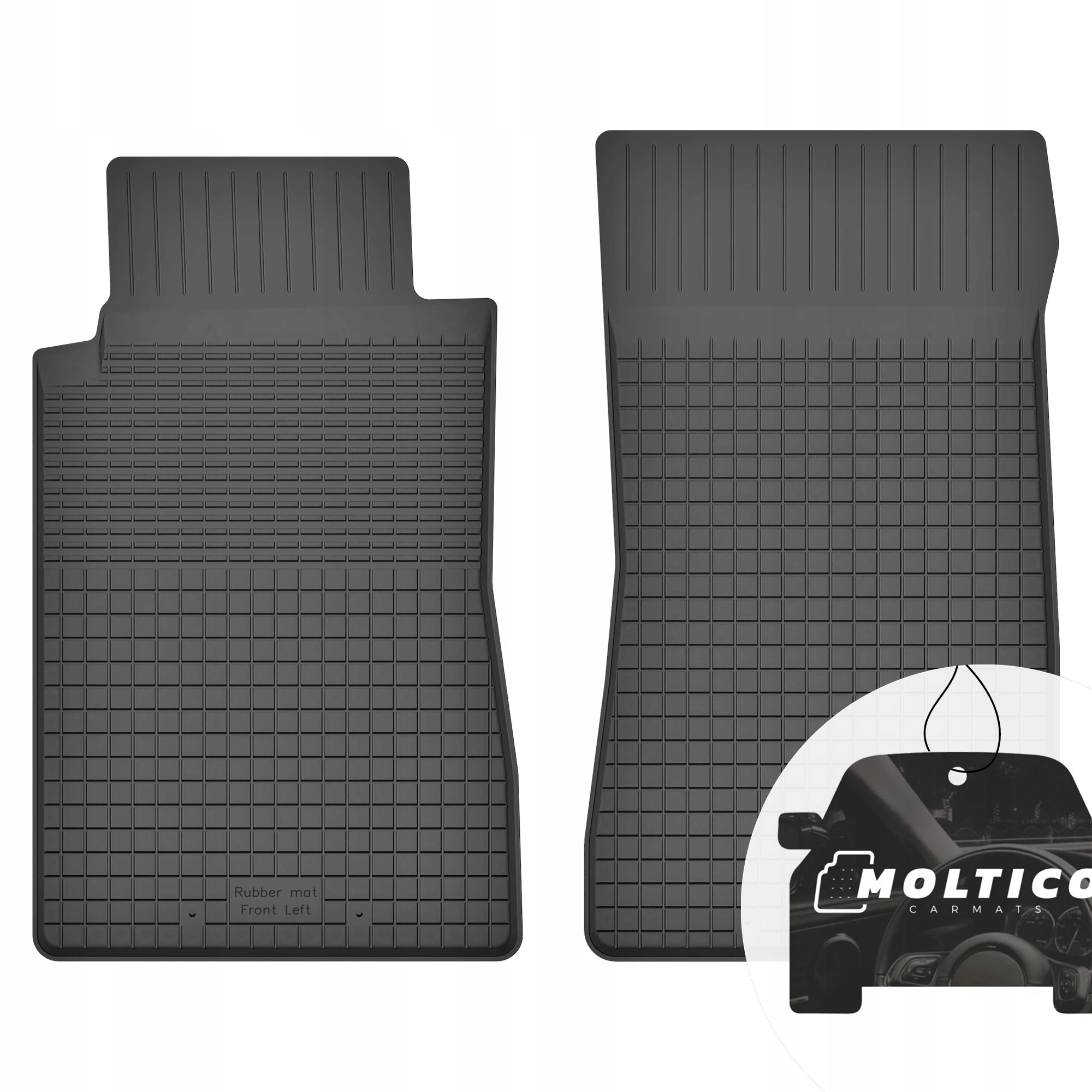 Rubberen matten Mercedes SLK R172 2011-2019, complete set inclusief rand.