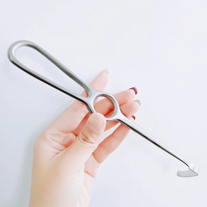 1pcs Professional Stainless Steel L Shaped with Finger Ring Handle.High Quality Soft Tissue Hooks .Lab Best Tools