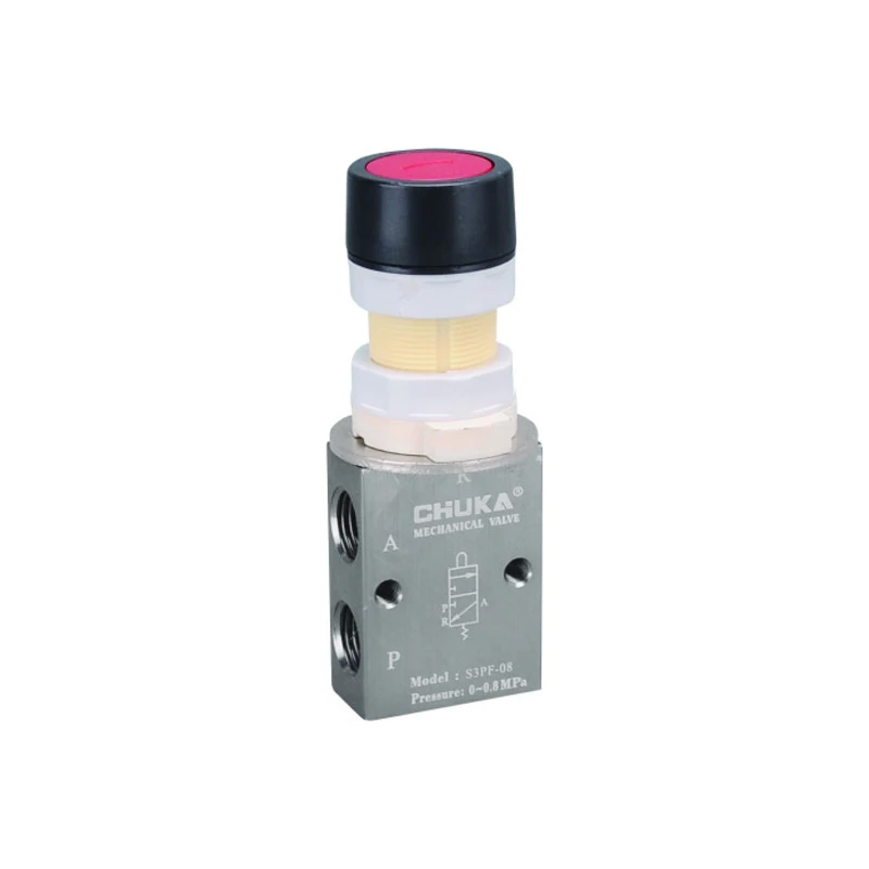 Two-position Three-way Push-button Mechanical Valve S3PP S3PL S3PF S3PM M5 1/8 1/4