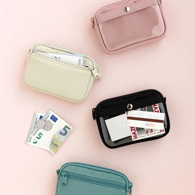 

Clear Card Holder for Student Girl Multi-Function ID Earphone Organizer Mini INS Casual Aesthetic School Photocard Lipstick Bag