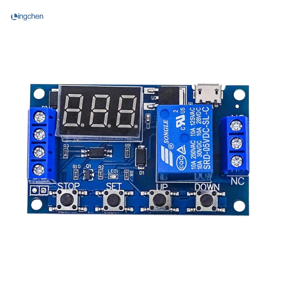 XY-J02 DC 6-30V Relay Module Control Switch Automation Cycle Delay Timer Circuit Timer Support Micro Type-c USB 5V LED Display