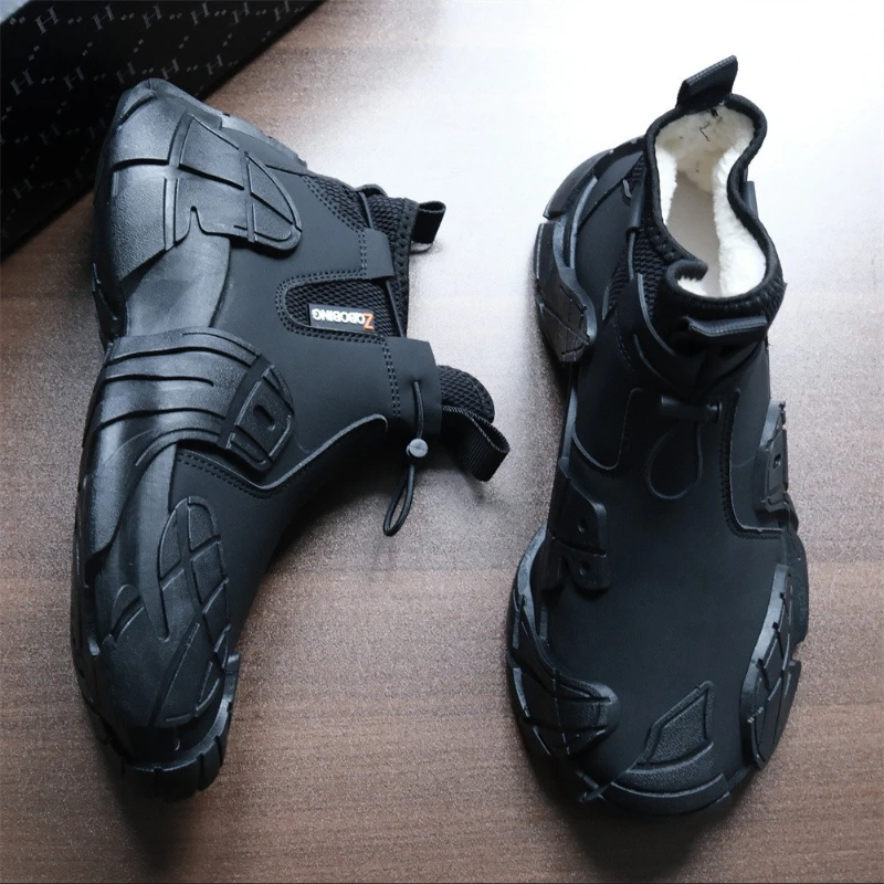 Neue Winter-Herrenschuhe aus Baumwolle mit dickem Fleecefutter für warme Herren-Schneestiefel – Detail 7