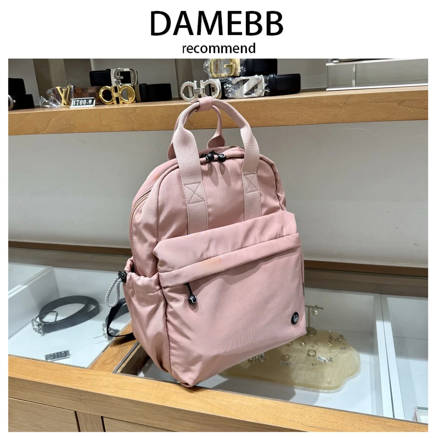 

Damebb Korean Style Casual Large Capacity Backpack Travel Commuting Shoulder Bag Pure Color Student Bookbag Handheld Bag
