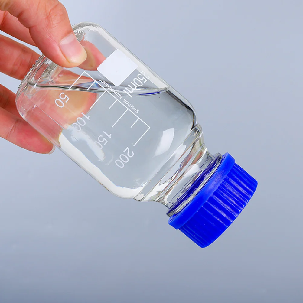 

3Pcs Chemical Reagent Bottles Glass Sample Sealing Container Laboratory Storage Bottle Liquid Resistant Leakproof 250Ml