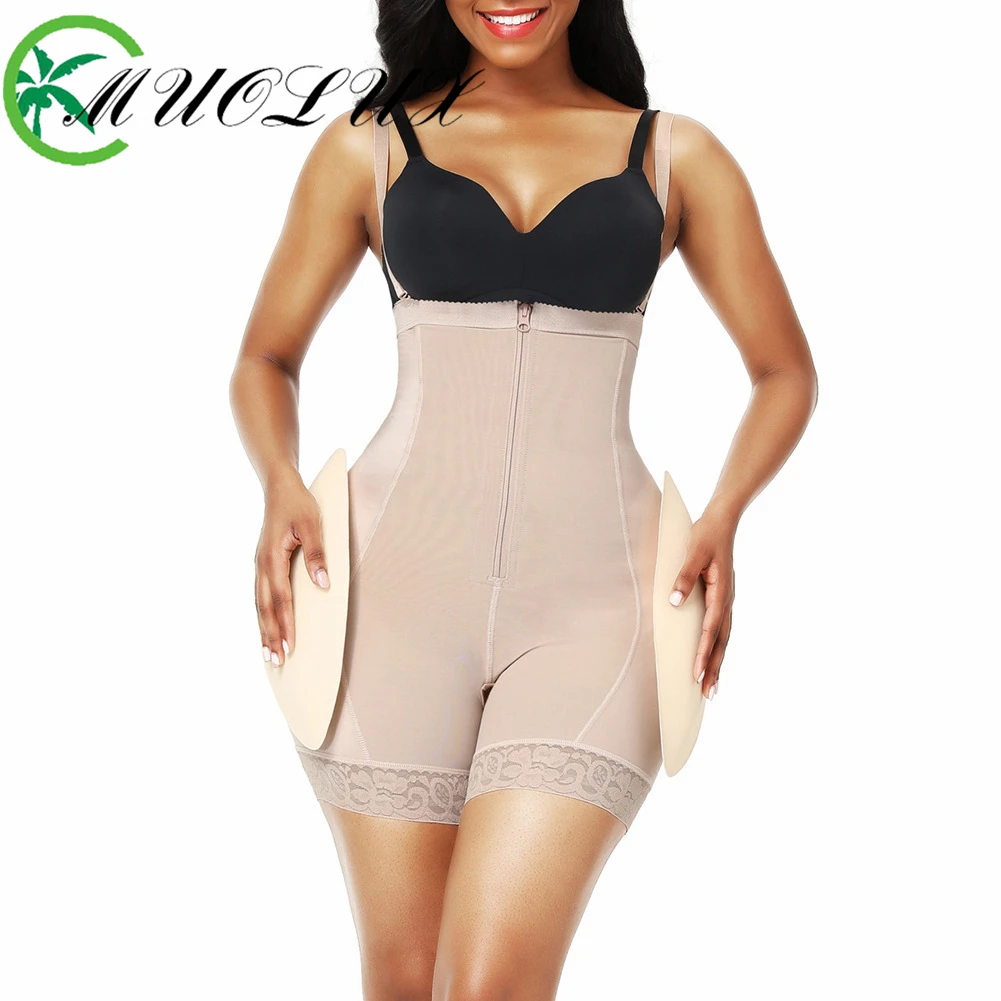 MUOLUX Full Buttocks Lifting Pad Women's Shapewear Zipper Buckle Jumpsuit Waist Cross Buttocks Sexy Body Hugging Abdominal Pants