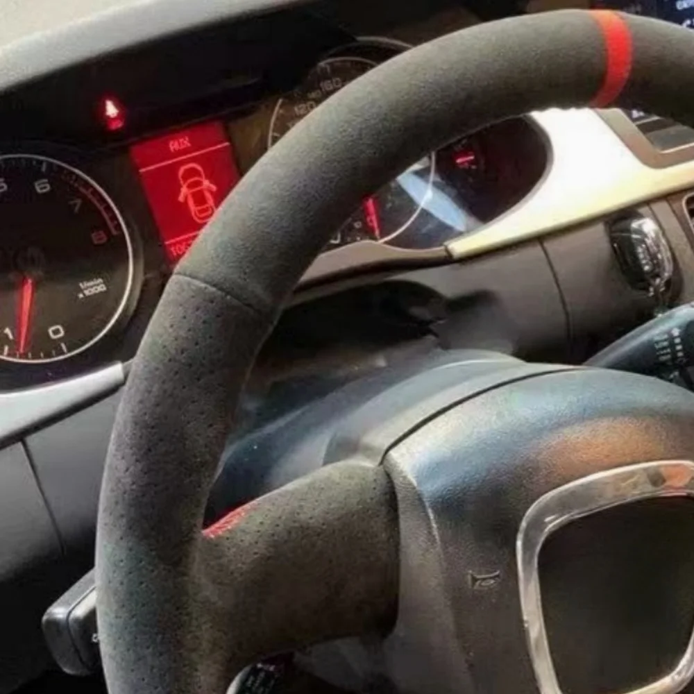 Customization Car Steering Wheel Cover Accessories Hand Sewing Suede Leather Non-Slip For Audi Old A4 B7 B8 A6 C6 2004-2011