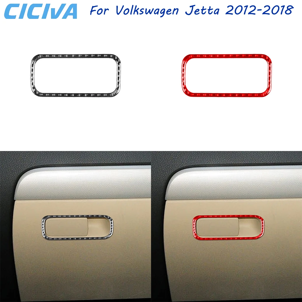 

For VW Volkswagen Jetta 2012-2018 Auto Passenger Storage Handle Frame Trim Decal Carbon Fiber Car Decoration Accessory Sticker