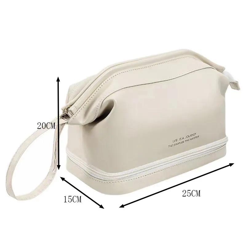 Neue Große Wasserdichte PU-Wolken-Kosmetiktasche Doppelschichtige Tragbare Kosmetik-Aufbewahrungsbox für Damen Waschtasche Kosmetiktasche – Detail 1