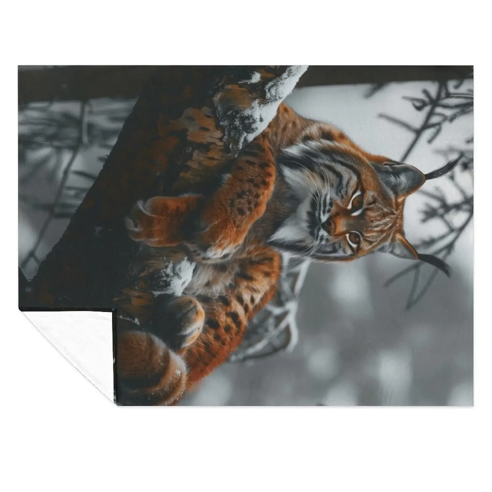 

Bobcat [4] - Winter Edition Throw Blanket for babies sofa bed Picnic Tourist Blankets