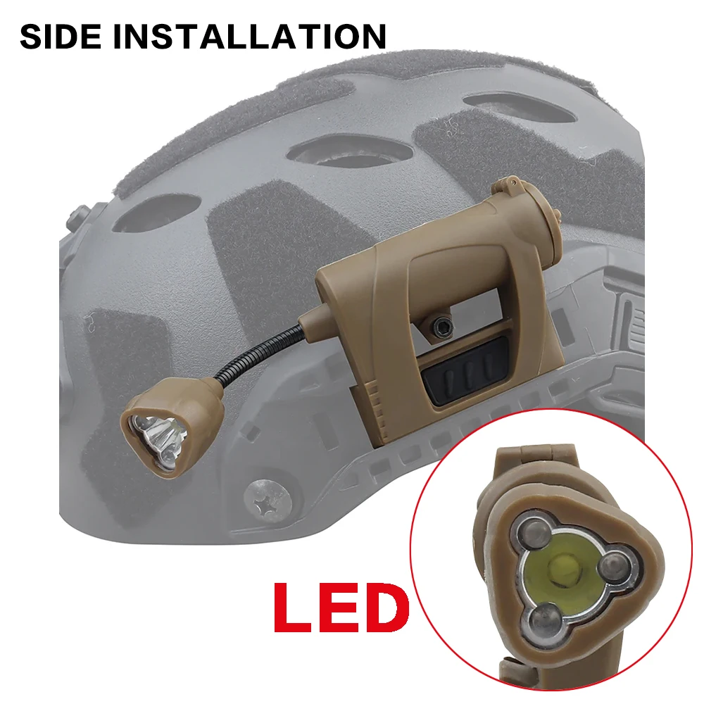 MPLS Tactical Helmet Flashlight LED Military FAST Helmet Lighting System Outdoor Cycling Helmet Clip Light 3 Modes