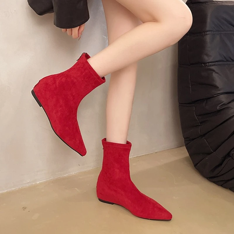 Mode Wildleder Mid-kalb Stiefel 2025, Herbst Neue Retro Einfarbig Täglichen Nicht-slip Stiefel Outdoor Shopping Walking Casual frauen Schuhe