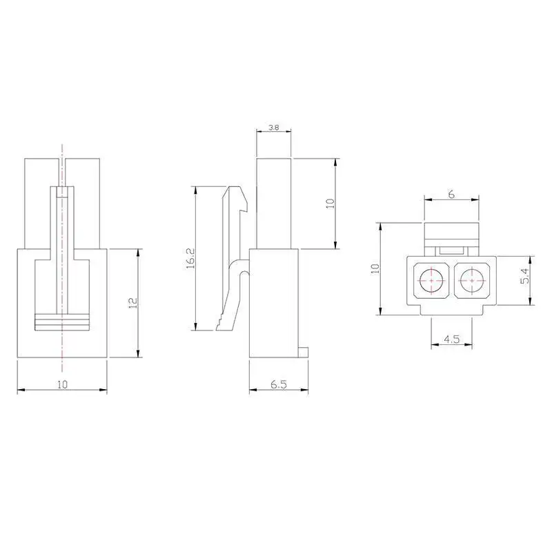 1000 Stück Tamiya Steckverbinder mit 4,5 mm Abstand, männlich und weiblich, Kunststoffgehäuse, kleiner EL-2P Antennen-Docking-Stecker für Modellspielzeug – Detail 1