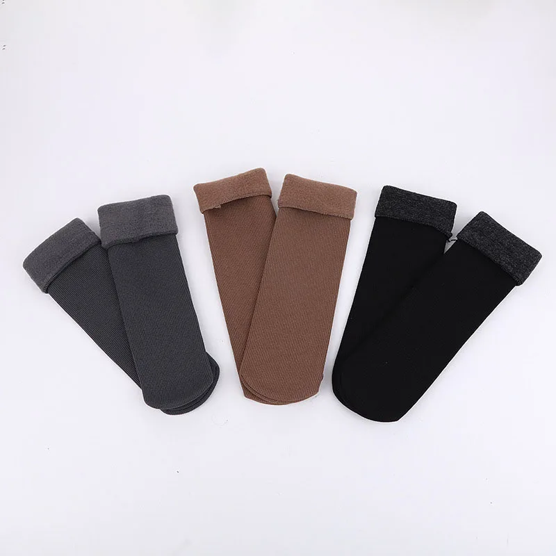 3 paare/los Männer dicke warme Socken Herbst Winter hochwertige einfarbige Baumwolle warme bequeme weiche Frotte socken eu 38-45