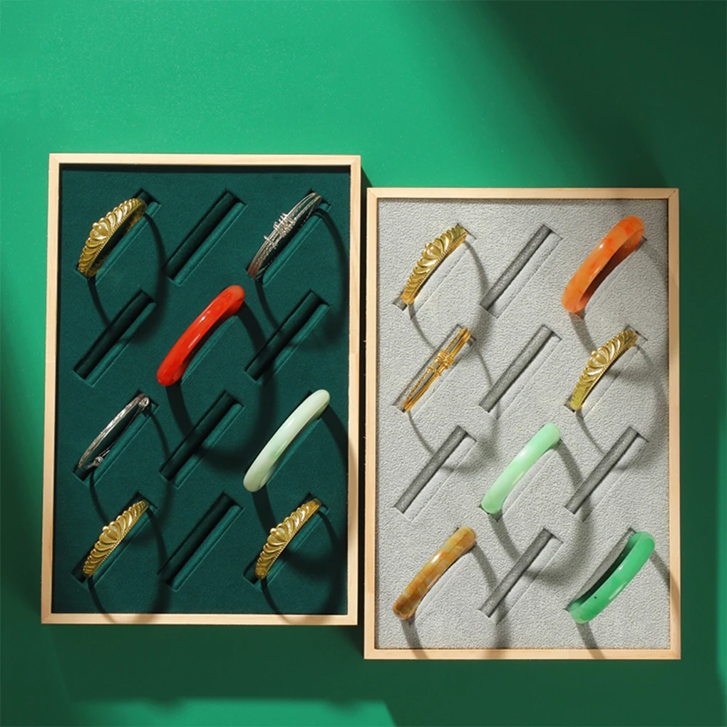 صينية عرض مجوهرات خشبية غير سامة عديمة الرائحة، مقاومة للصدمات، مقاومة للخدش، رائعة باللون الأسود