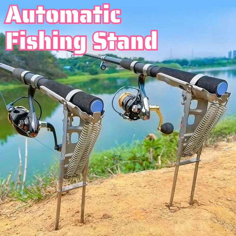 Automatic Fishing Stand Fishing Supplies New Stainless Steel Ground Insertion Bracket Tackle Accessories Portable Equipment