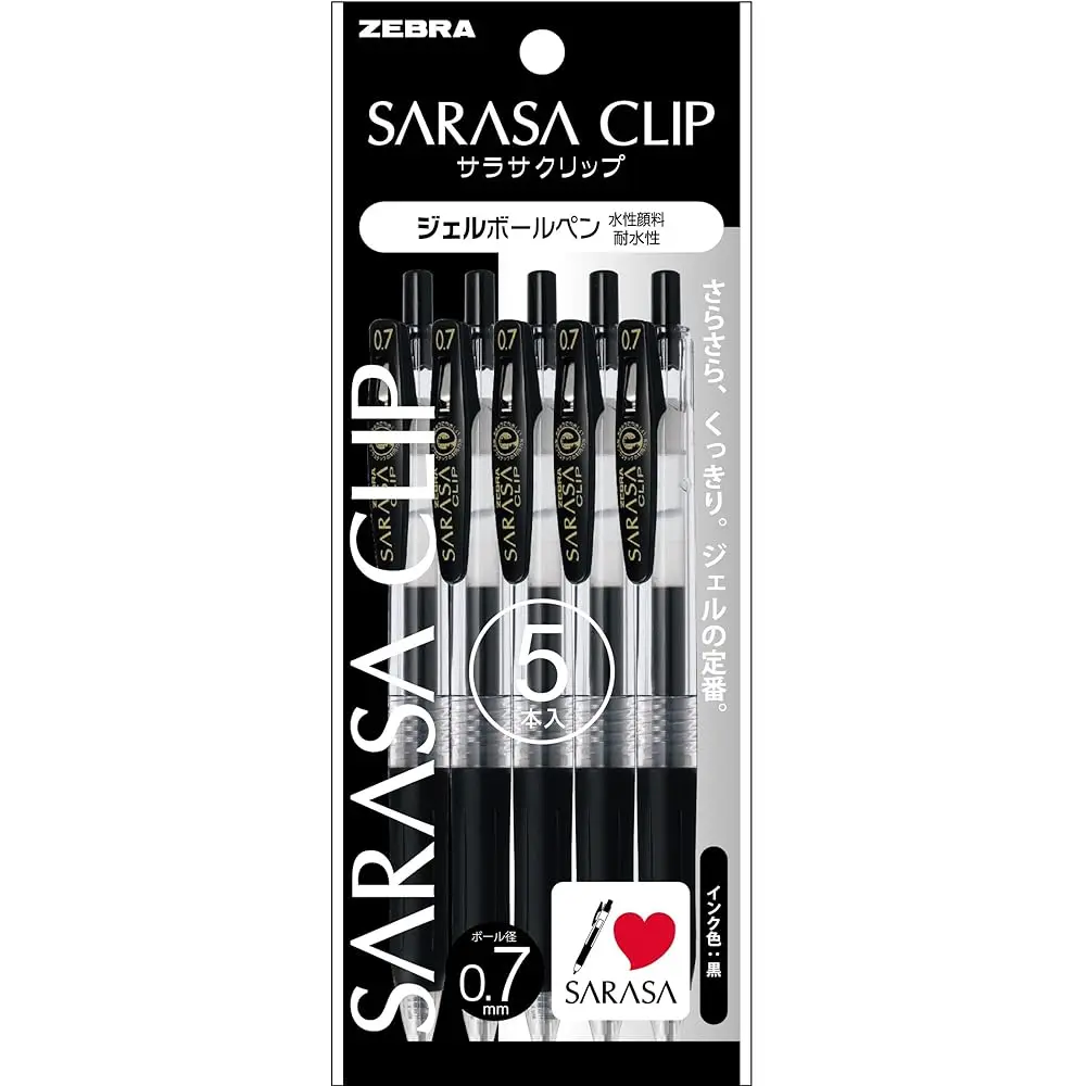 

Гелевая ручка Zebra Sarasa Clip 0.7, черная, 5 штук, P-JJB15-BK5
