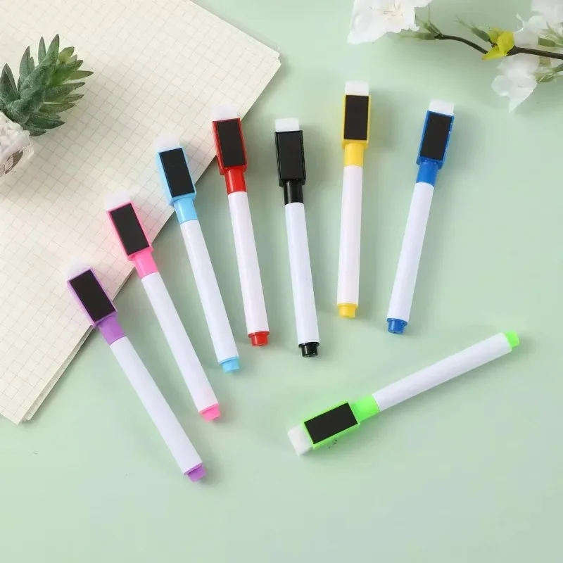 8 teile/satz 11,3*1 cm Kleine Größe Keine Magntic Whiteboard Trocken Löschen Marker Bunte Whiteboard Kreative Wasser-basierte löschbaren Stift