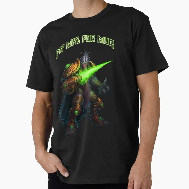 My Life For Aiur StarCraft Retro Game Graphic T‑Shirt Short Sleeve Print Tshirt Vintage Streetwear Casual Top Gamer Gift Tee