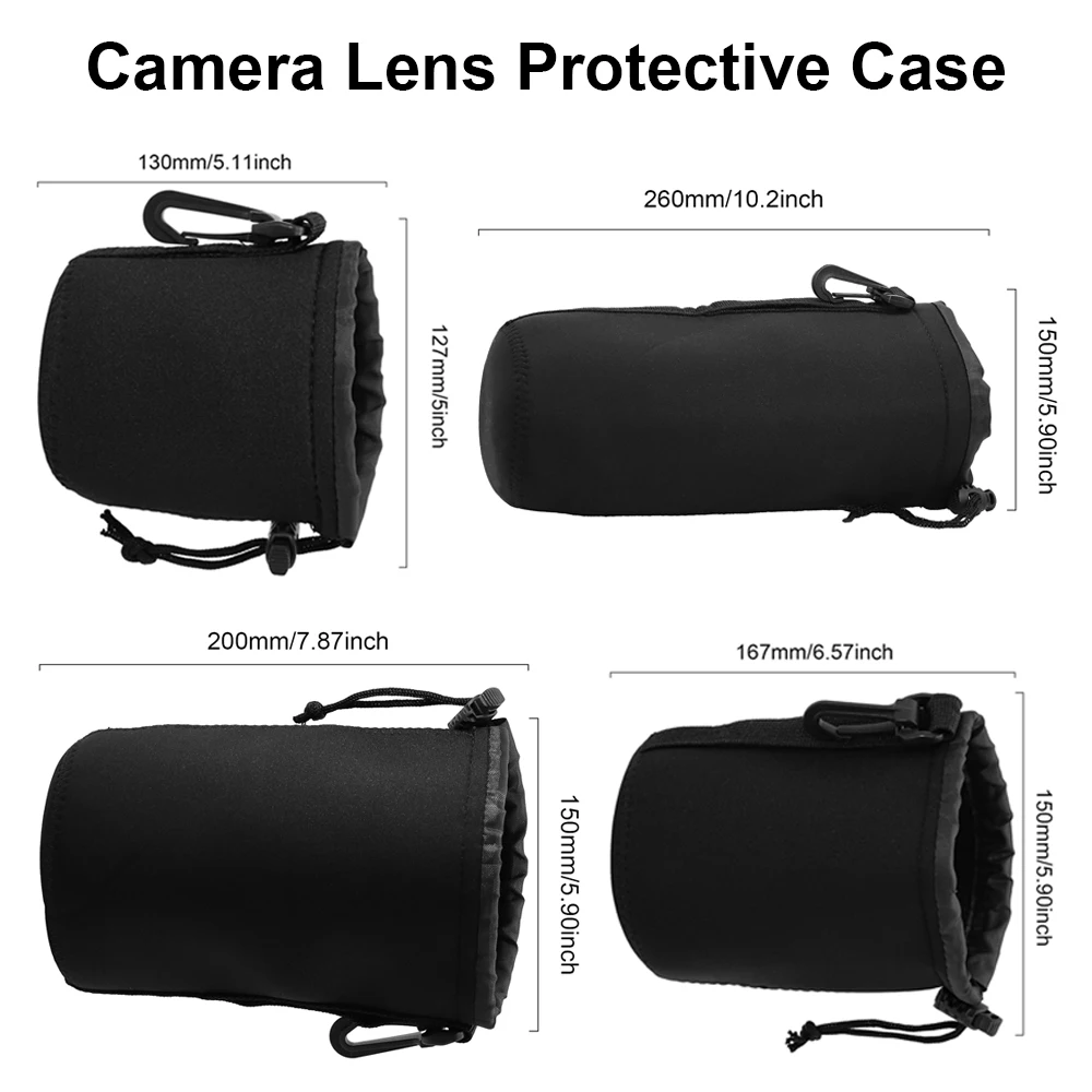 S / M / L / XL กล้องเลนส์ป้องกันกระเป๋ากันน้ํากระเป๋ากระเป๋า Universal สําหรับ Canon Nikon Sony Fujifilm เลนส์ฯลฯ