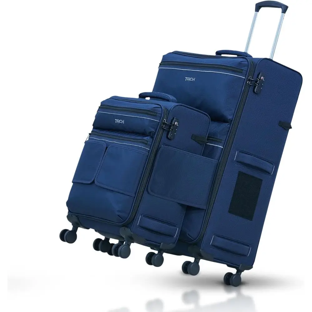Two-Piece Samba Suitcase Set - 20 & 28 Luggage with Built-In Conting System | Small Carry-On & Large Checked Bag (Navy Blue)