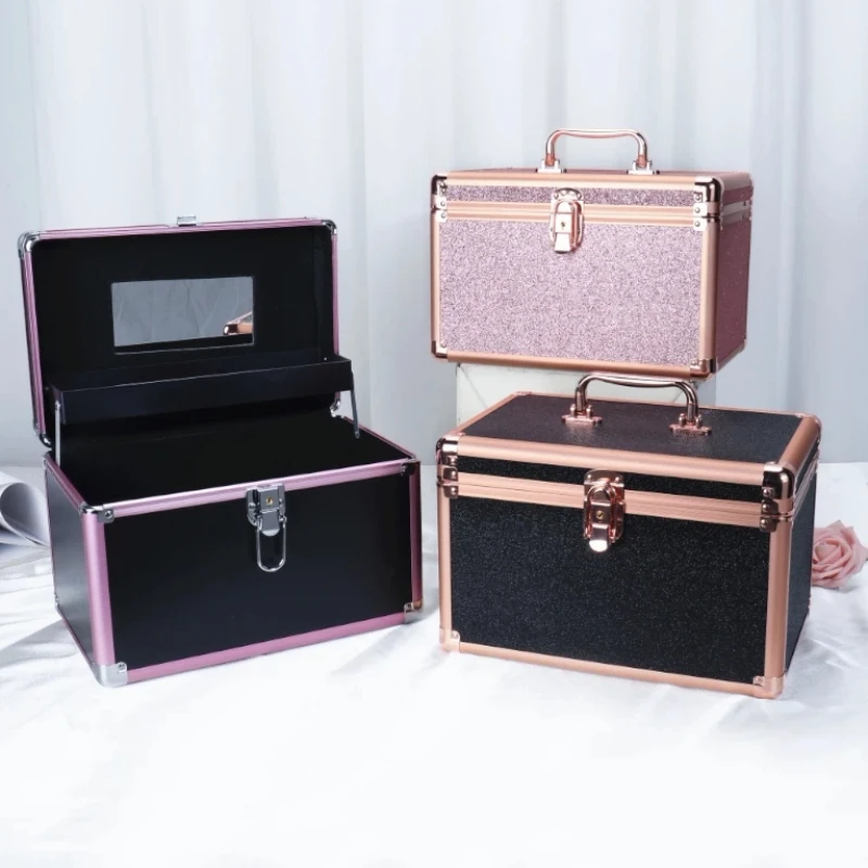 

Многофункциональный металлический кейс для косметики и инструментов, профессиональный чемодан для ветеринарных техников и визажистов, органайзер для хранения косметики