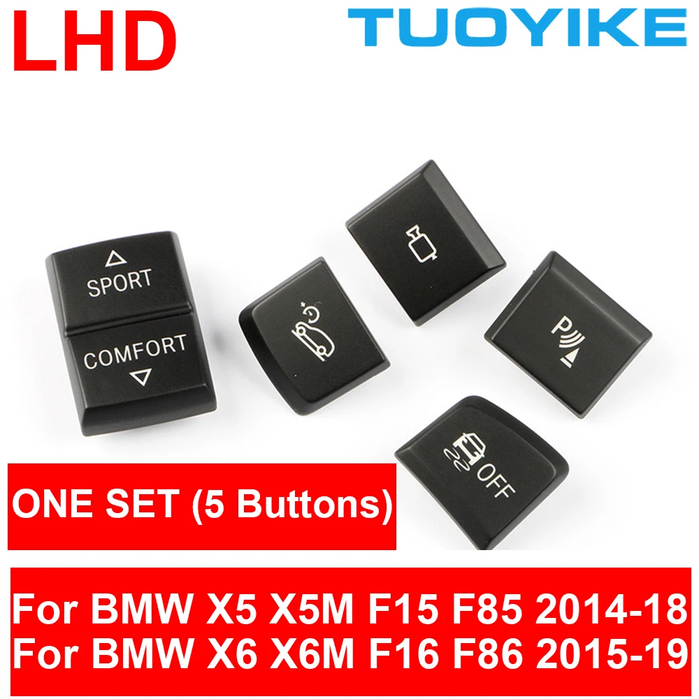 Car Interior Console Sport Comfort Switch Button ESP Anti-slip Radar Sensor Trim Cover For BMW X5 X6 X5M X6M F15 F16 F85 F86 view 6