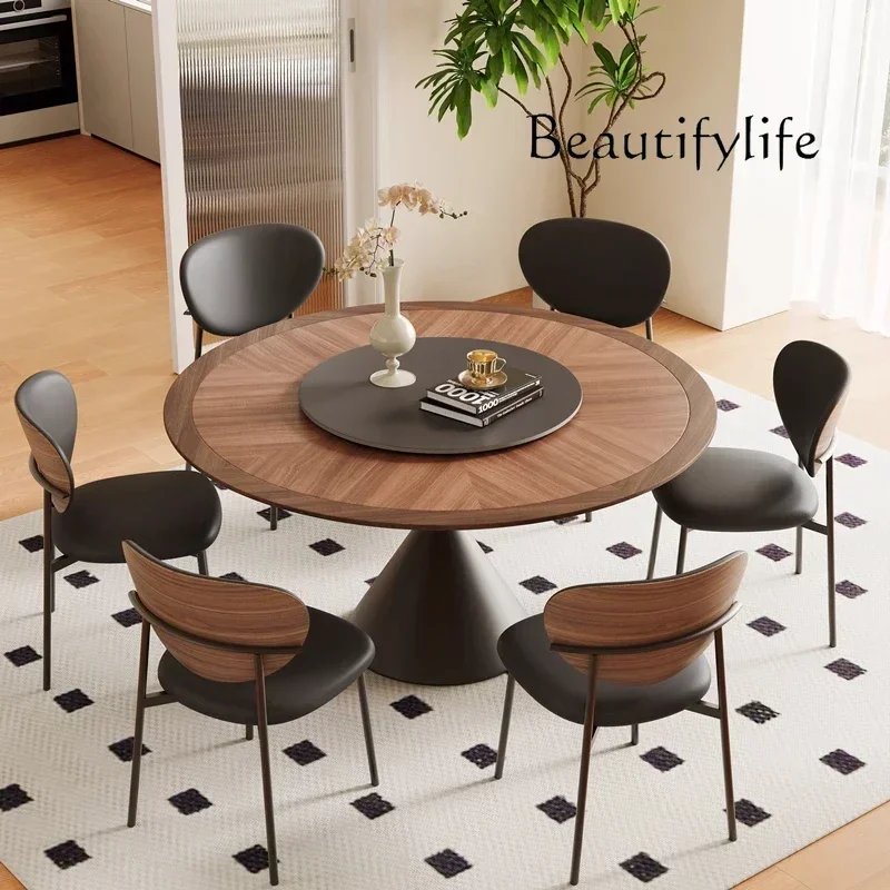 N44 France Minimalism Dining Tables Modern Solid Wood Living Room Design Round Table Villa Kitchen Hoom Furnitur Tavolo Pranzo F