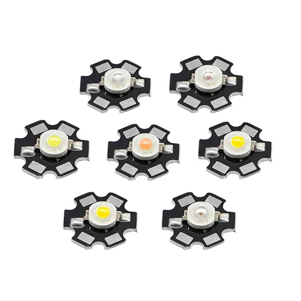 10pcs 1W 3W High Power LED With Wire Chip Lamp Bulbs SMD COB Diodes Warm Cold White Red Green Blue Yellow 440 660nm Grow Light