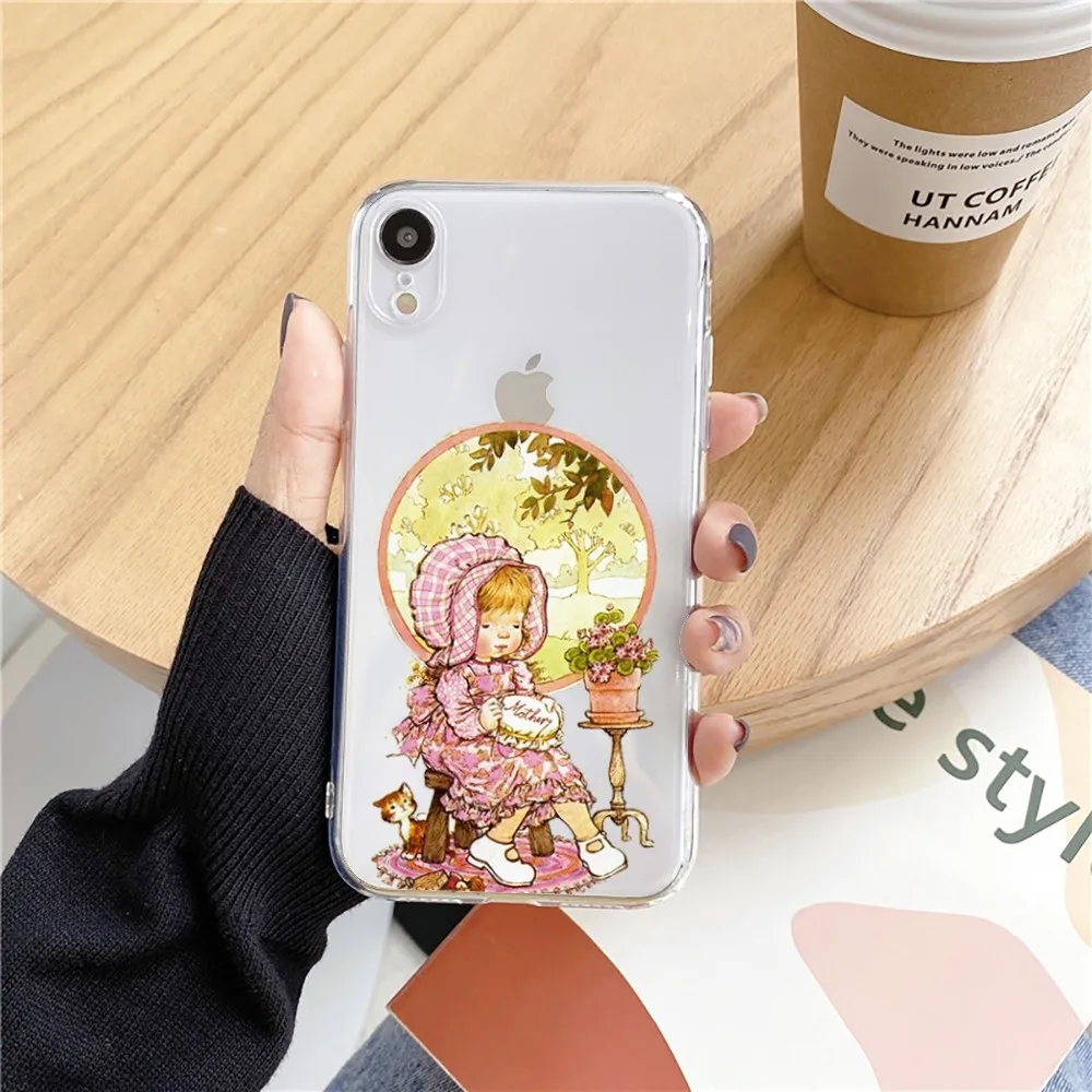 Sarah Kay Pattern Phone Case For Iphone 15 11 13 14 Pro Max 7 8 Plus X Xr Xs Max Se2020 12mini Transparent Cover