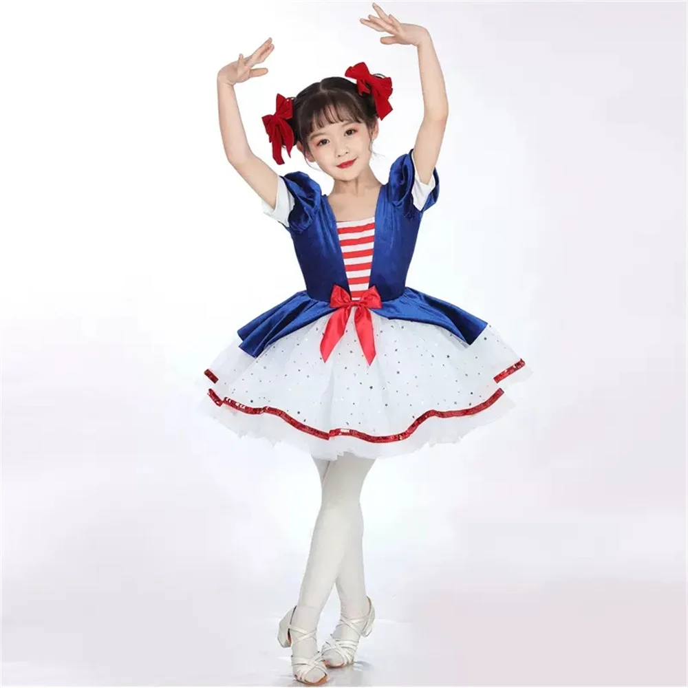 Blue color Kids Classic Professional Ballet Tutu Red Swan Lake Pancake Tutu Ballerina Party Dance Costumes Girls Ballet Dress