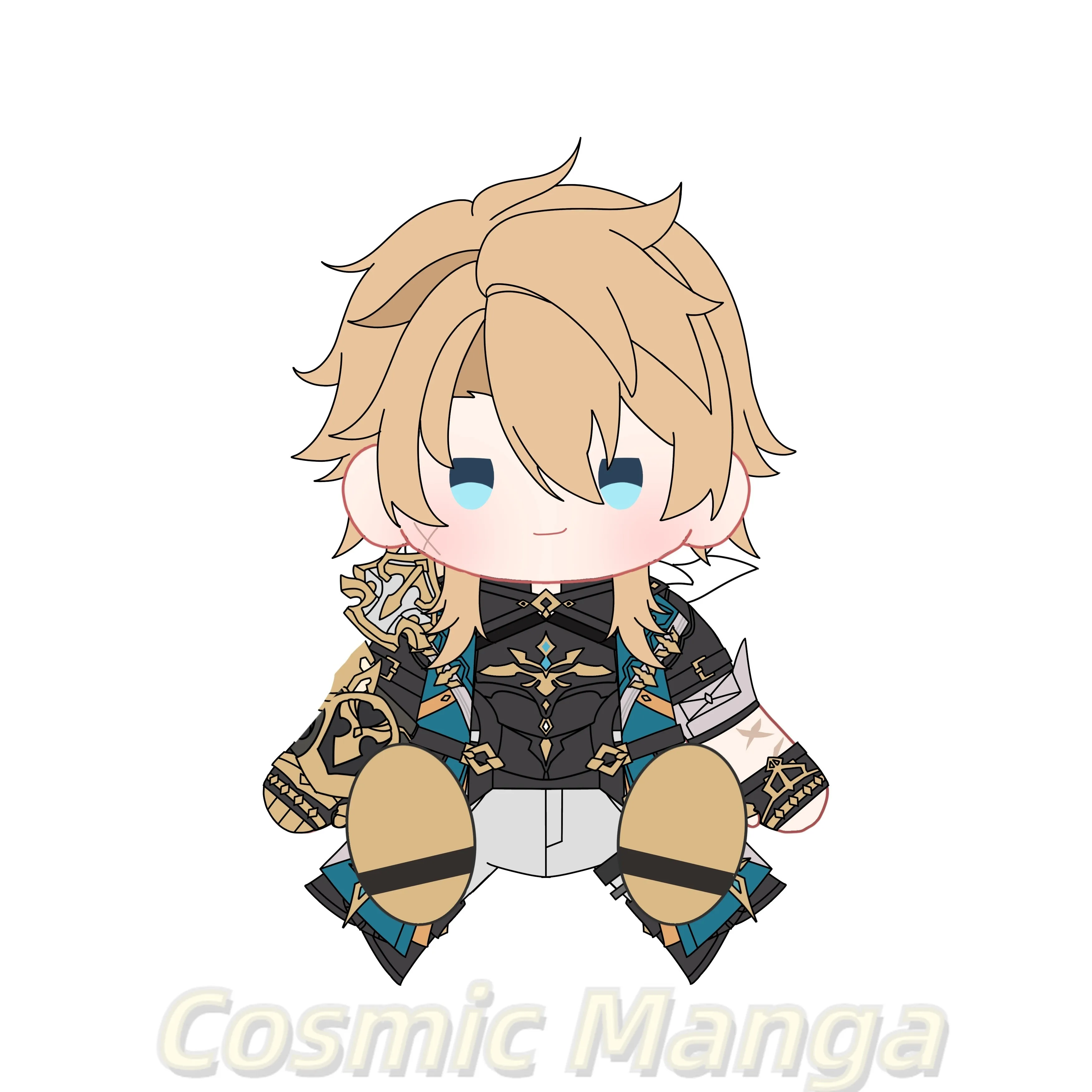 

Game Anime Genshin Impact Varka 40cm Sitting Posture Cartoon Figure Idol Anime Body Dress Up Plushie Pillow Halloween Gift