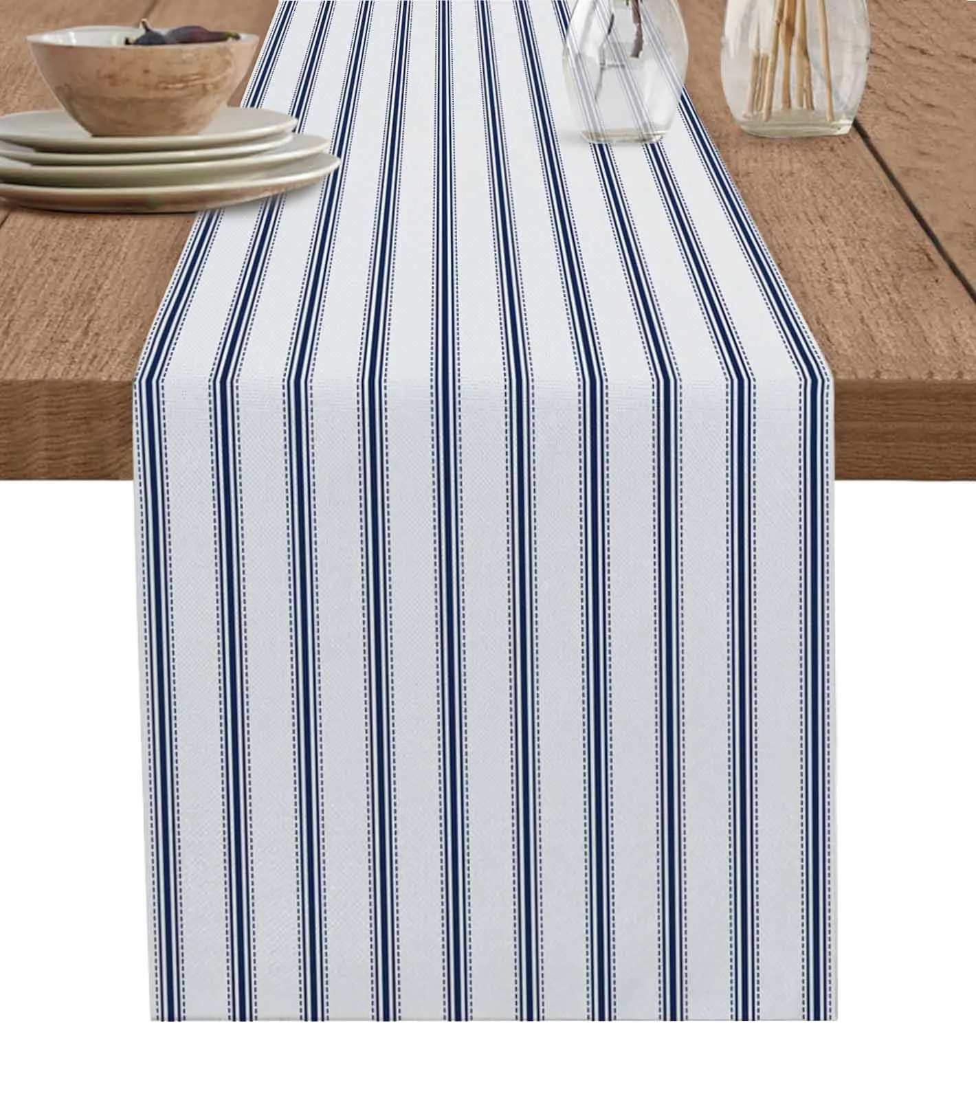 

Navy Stripes Table Runners Dresser Scarf Table Decor Wedding Dining Table Runners Holiday Party Decor