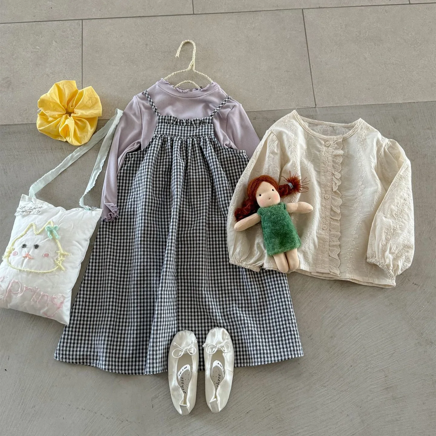 

Children's Skirt 2025 Spring New Product Korean Children's Clothing Korean Edition Soft and Cute Stacked Checkered