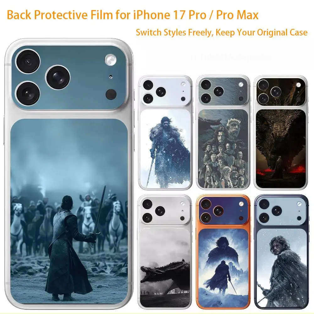 G-Game TV of T-Thrones Premium Skin Wrap for iPhone 17 Pro/Max, Back Frame Camera Protective Decal (Not Case)