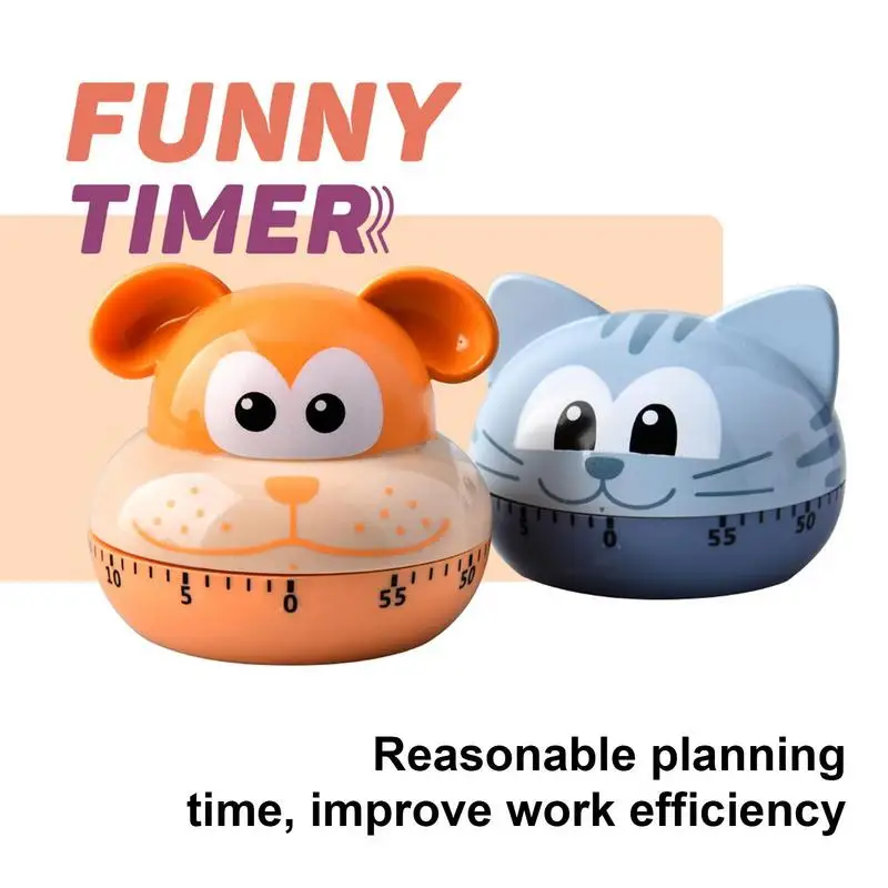 Kitchen Timer Digital Cooking Reminder Cartoon Animal Vegetable Shape 60 Minute Timer Countdown Clock Baking Helper Gadgets Tool