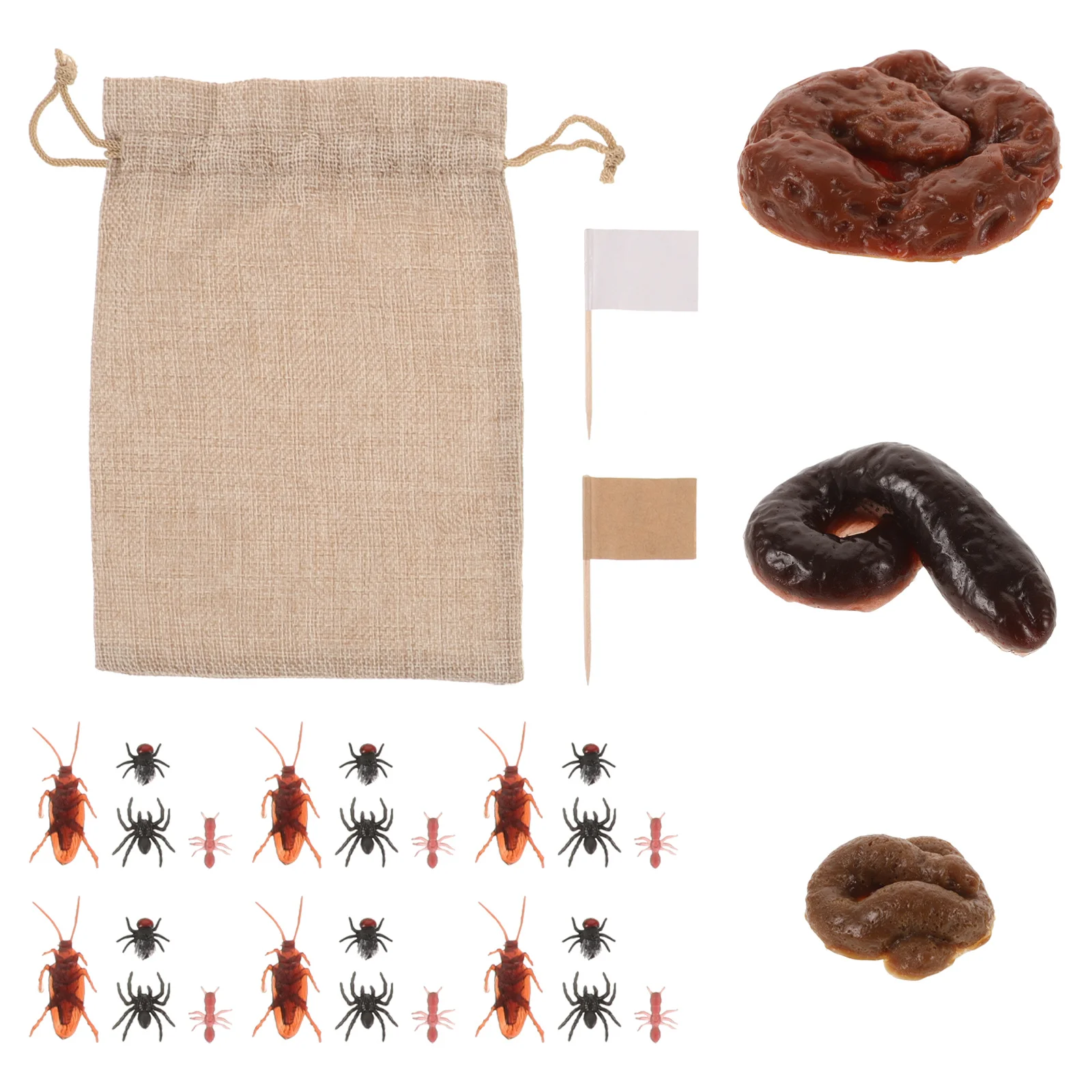 1 conjunto de halloween falso cocô brincadeira adereços simulação realista inseto engraçado festa truque decoração cocô falso engraçado truque cocô
