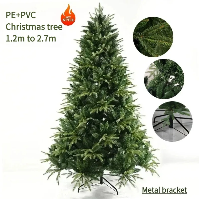 

Artificial Christmas Tree PE+PVC Material Luxury Large Green Christmas Tree 120cm-240cm Family Christmas Party Scene Decorations