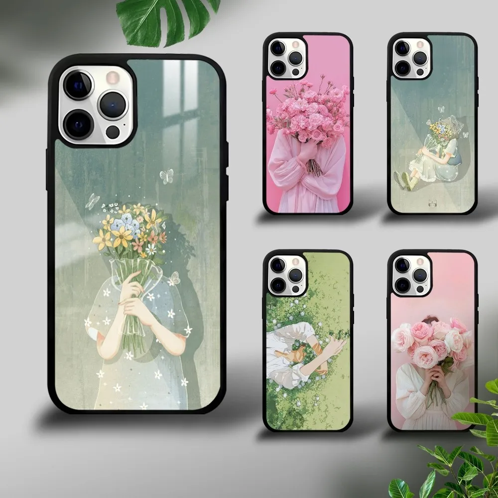 Boys Girls Wildflowers Phone Case For iPhone 16 15 14 13 12 11 Pro Xs Max Mini Plus Celulares Hard Funda