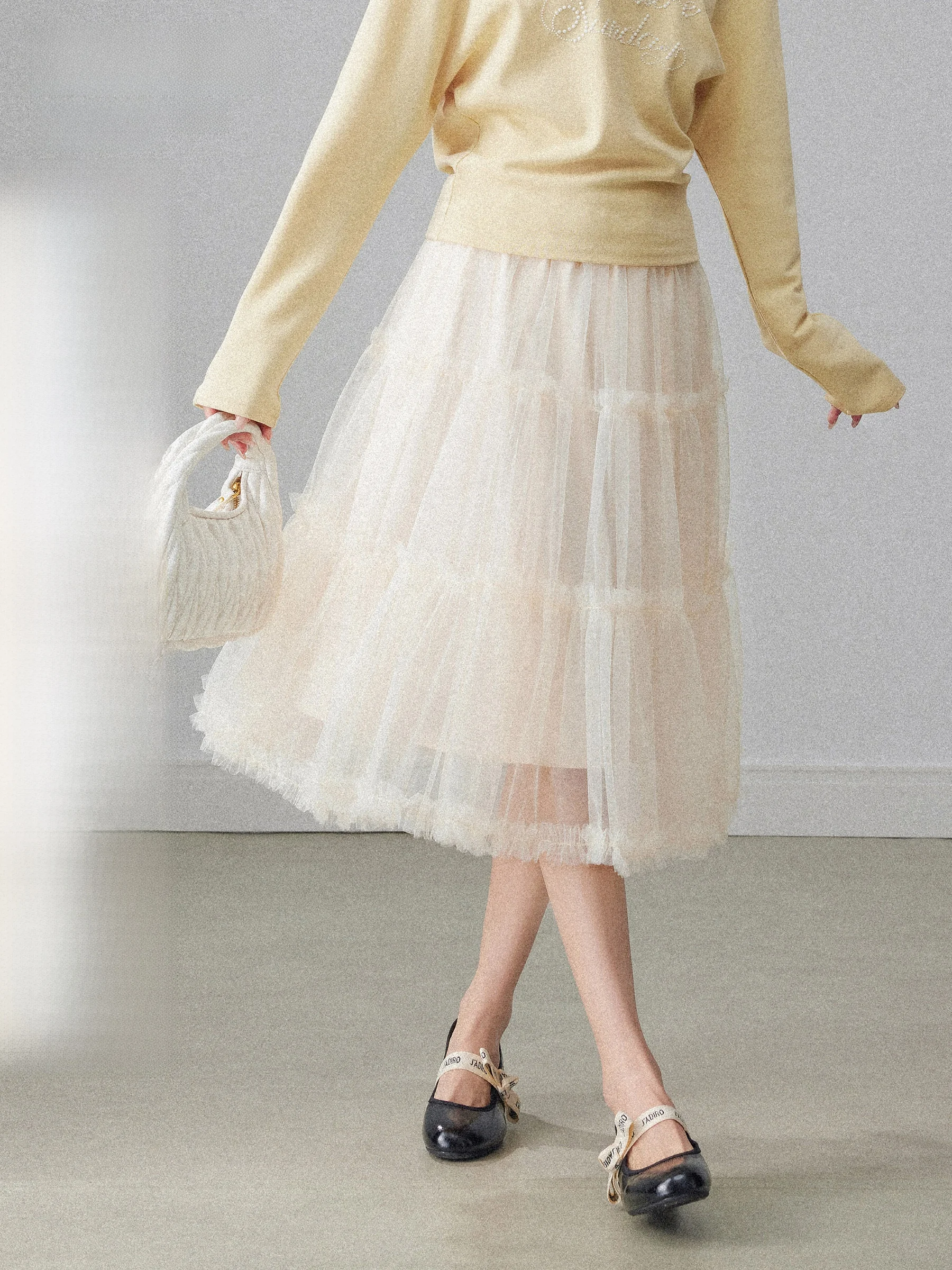 

High Waist Cake Skirt f Body Net Gown Women's Spring Faion Slim A-Line Draped Large Umbrella Skirt Ele Fene