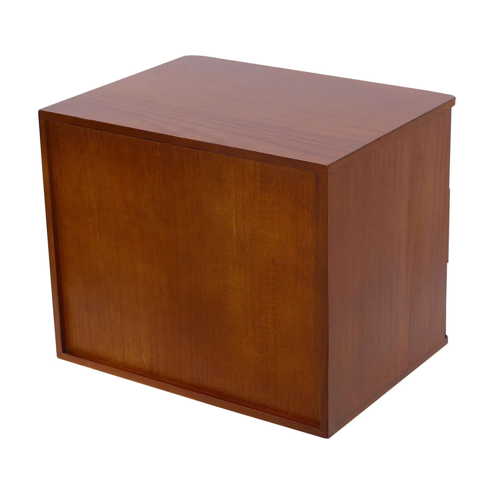 ไม้เดสก์ท็อปกล่องเก็บลิ้นชักสําหรับ Office Home Table Display Organizer w/Lock