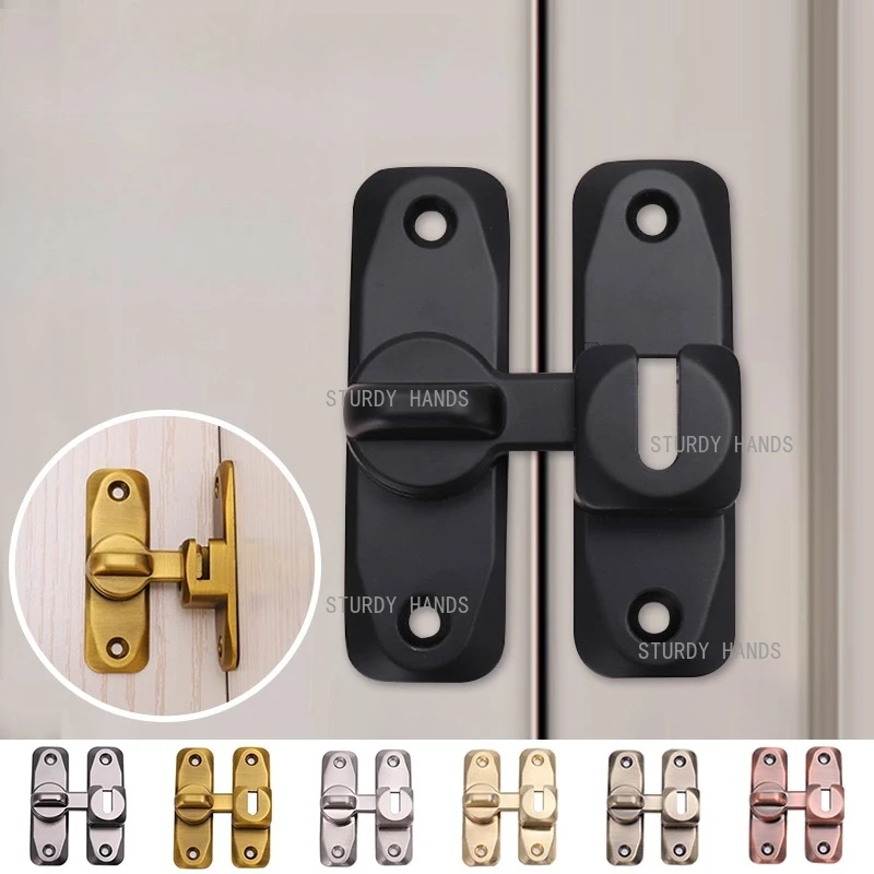 90 °   مشبك 180 °   قفل عالمي من سبائك الزنك مضاد للسرقة، مشبك صلب سميك مكشوف لباب الغرفة، مشبك دبوس للغرفة، قطعة واحدة