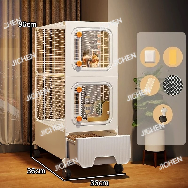 قفص السنجاب السلكي متعدد المستويات من JC، موئل طويل القامة للغاية، قفص فيلا شينشيلا كبير الحجم، منزل لعب الحيوانات الأليفة سهل التنظيف