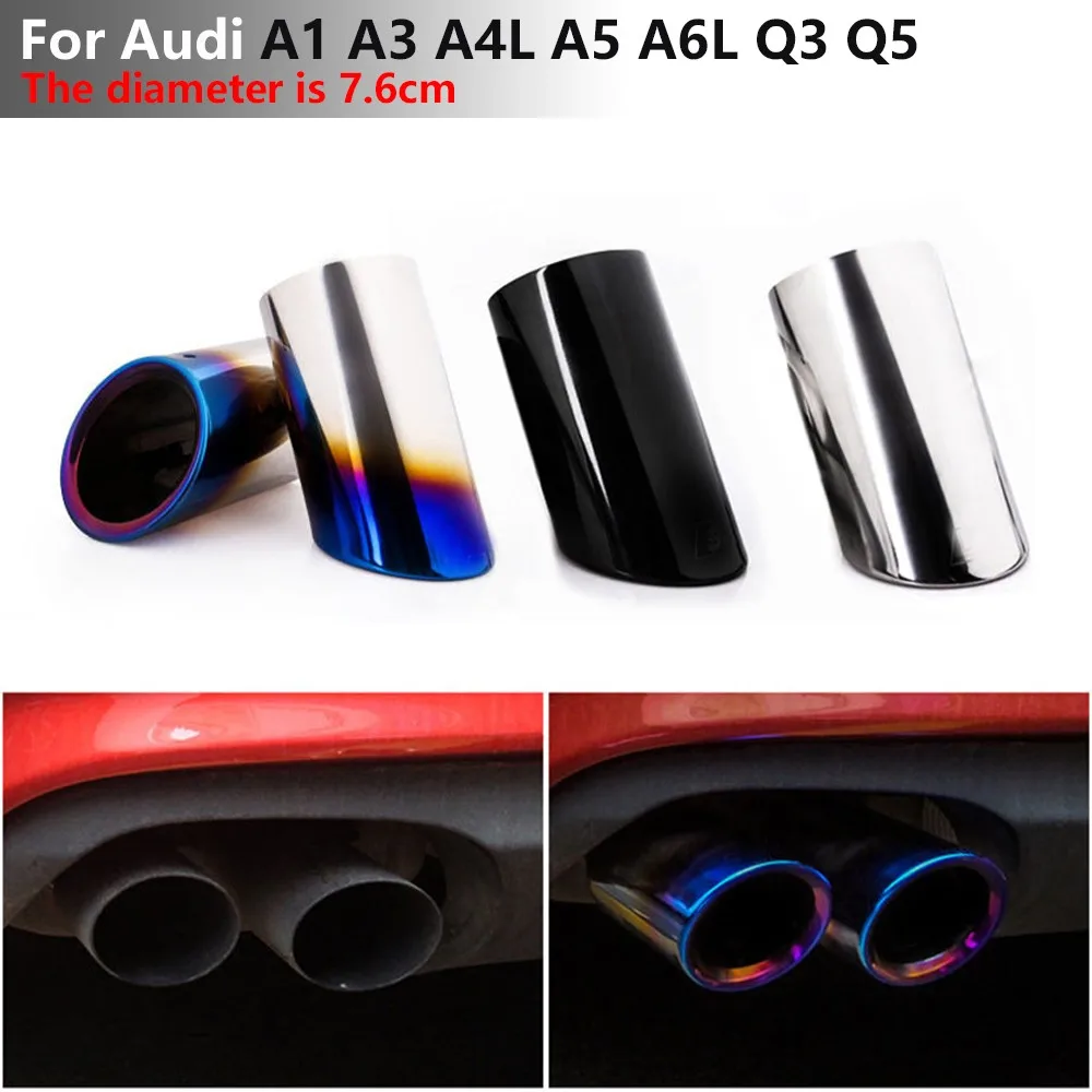 

2Pcs Car exhaust pipe cover muffler tip Tail Throat Exhaust Pipe For Audi A1 A3 A4L A5 A6L Q3 Q5 tail pipe auto accessories